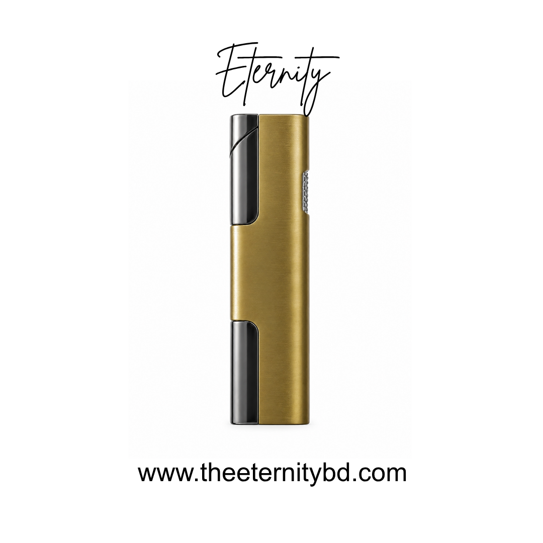 Eternity Axis Spark Gold Black – Premium Slim Refillable Lighter