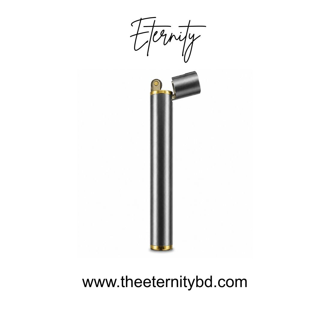 Eternity Titanium Tube Flame – Premium Grey & Gold Refillable Lighter
