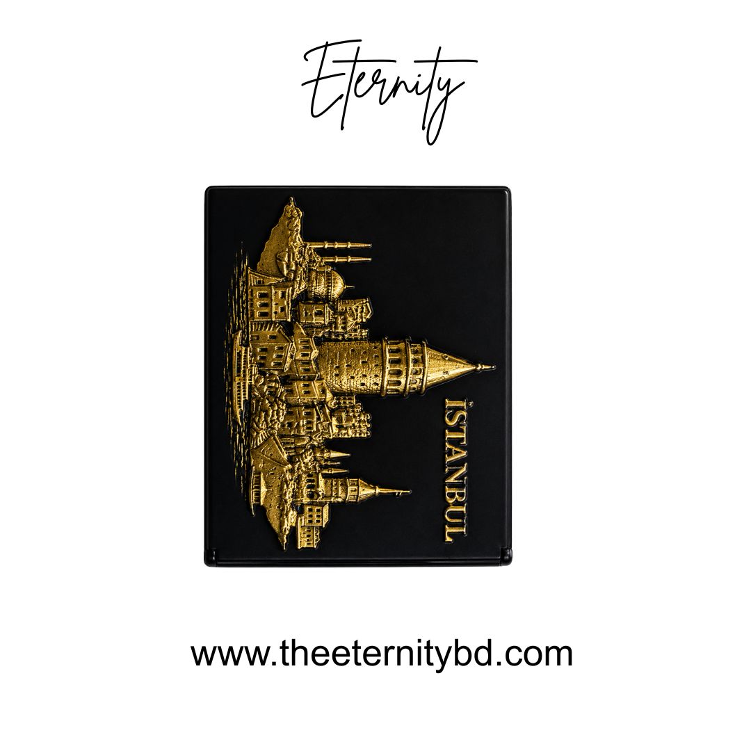 Eternity Istanbul Gold Flame – Premium Black & Gold Refillable Lighter