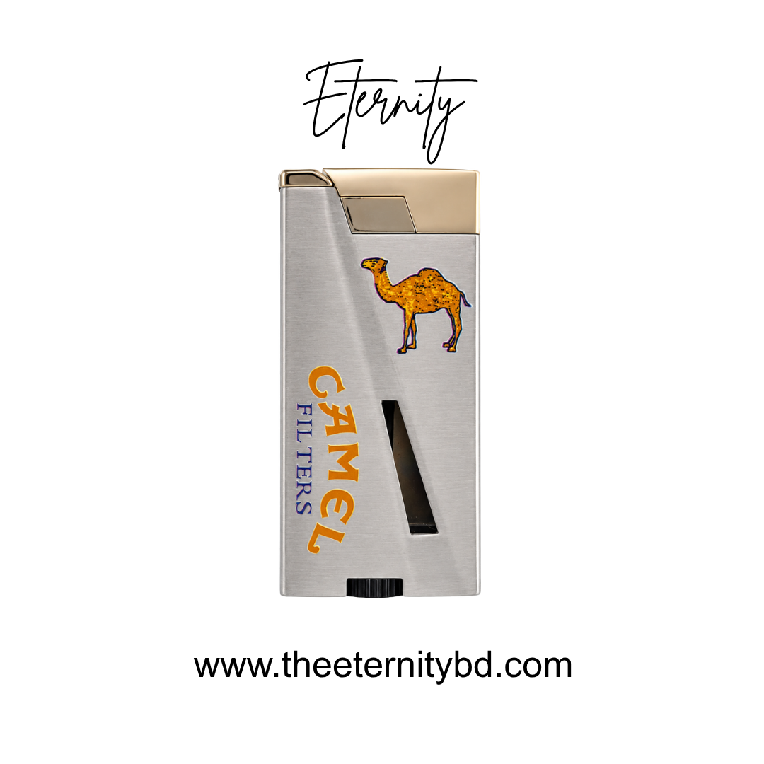 Eternity Camel Spark Lighter – Premium Silver & Gold Pocket Lighter