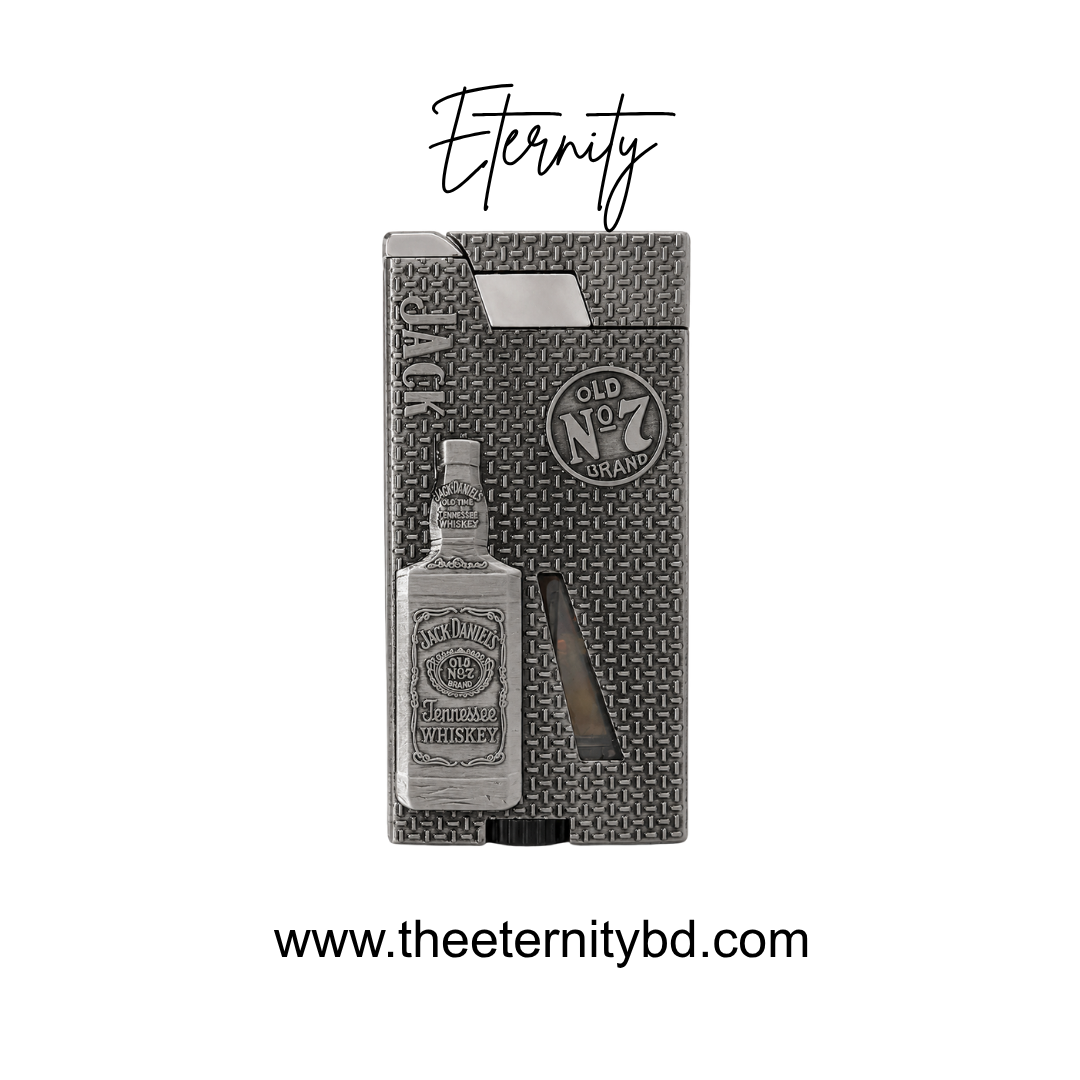 Eternity Whiskey Steel Lighter – Premium Textured Grey Refillable Lighter