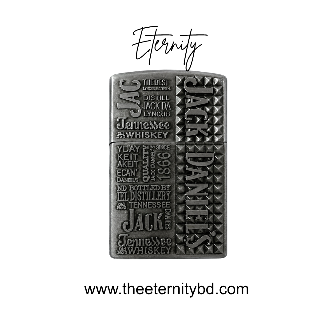 Eternity Rustic Steel Flame – Premium Textured Grey Pocket Lighter
