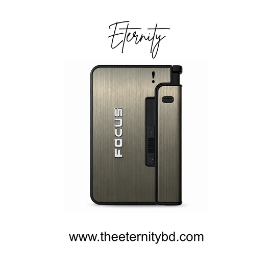 Eternity Gunmetal Case Spark – Premium Refillable Lighter & Cigarette Holder