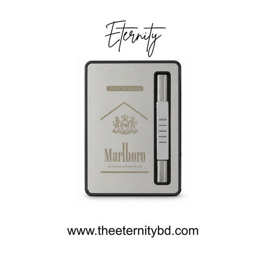Eternity Silver Case Spark – Premium Refillable Lighter & Cigarette Holder
