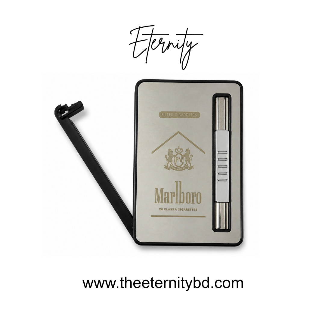 Eternity Silver Case Spark – Premium Refillable Lighter & Cigarette Holder