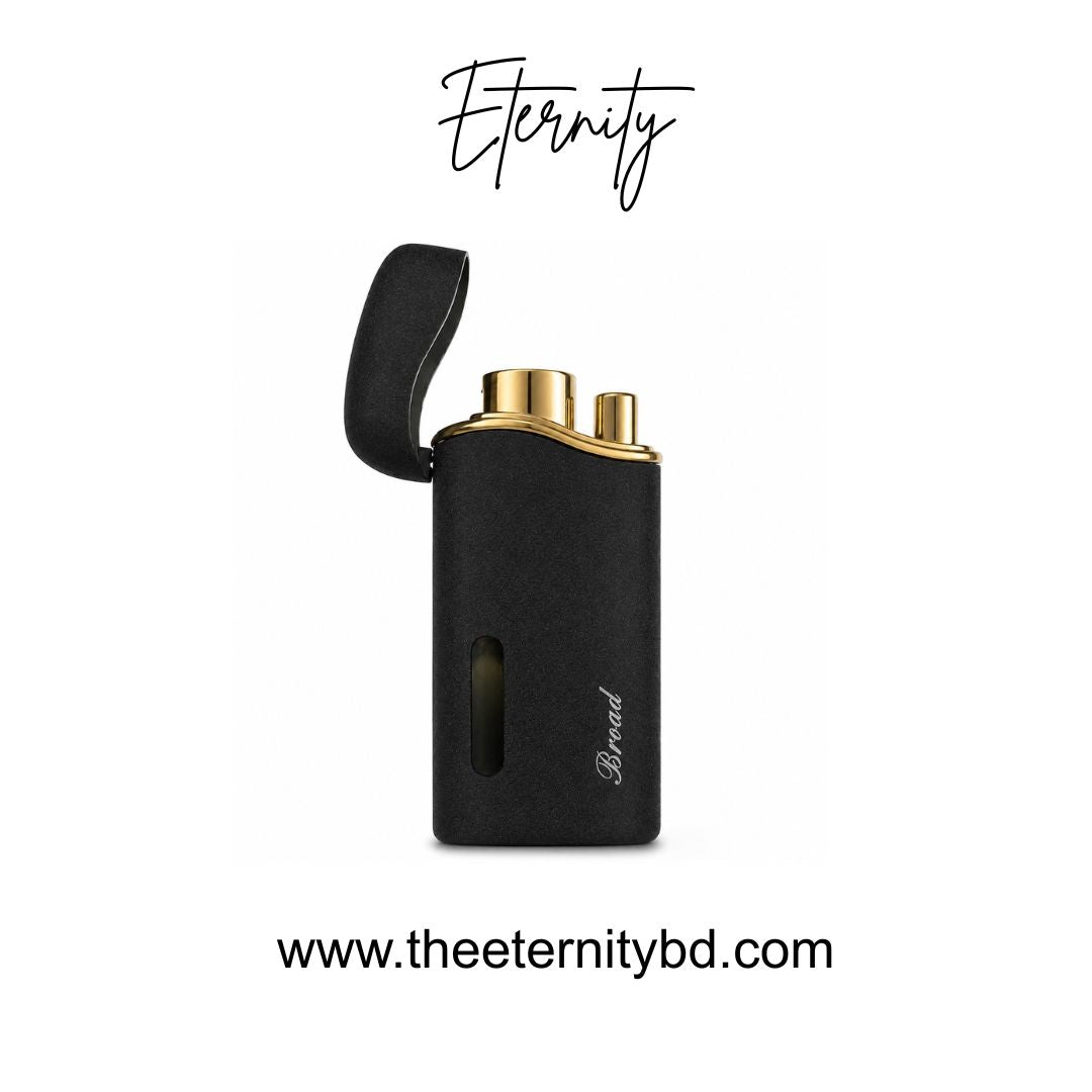 Eternity Black Crown Flame – Premium Black & Gold Refillable Lighter