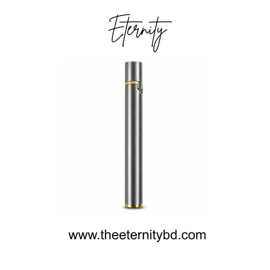 Eternity Titanium Tube Flame – Premium Grey & Gold Refillable Lighter