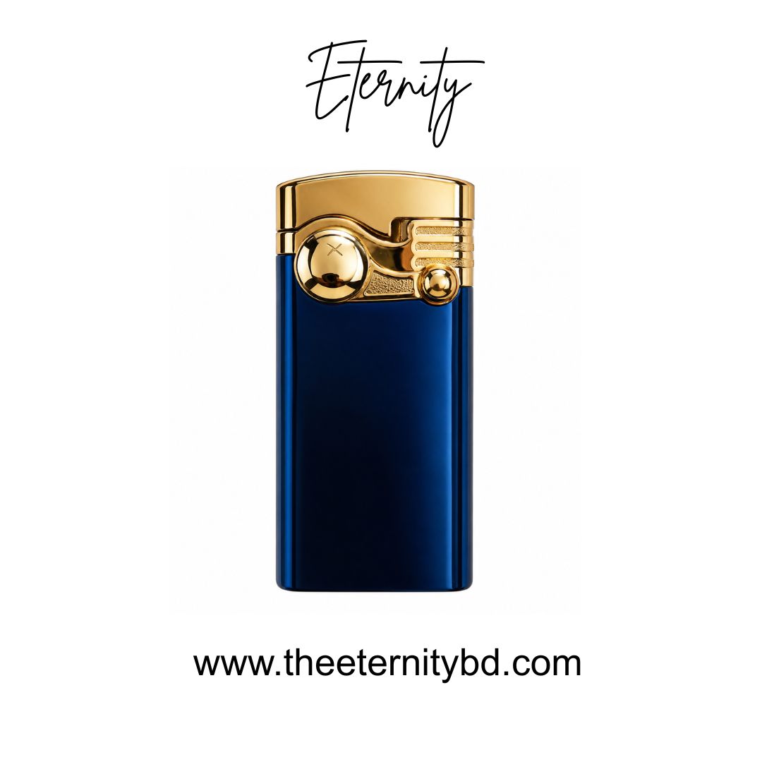 Eternity Sapphire  Flame – Premium Blue & Gold Refillable Lighter