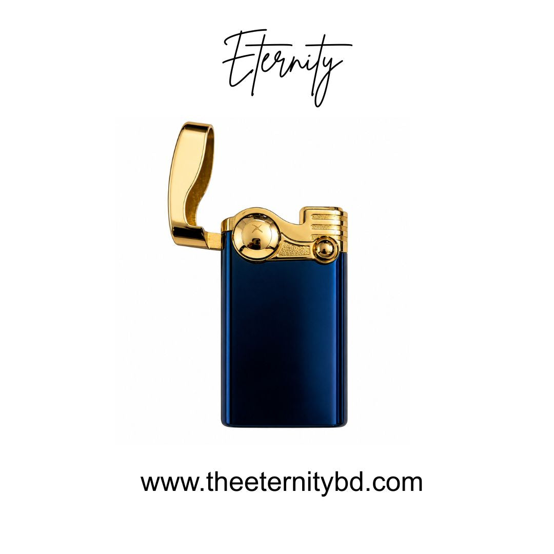 Eternity Sapphire  Flame – Premium Blue & Gold Refillable Lighter