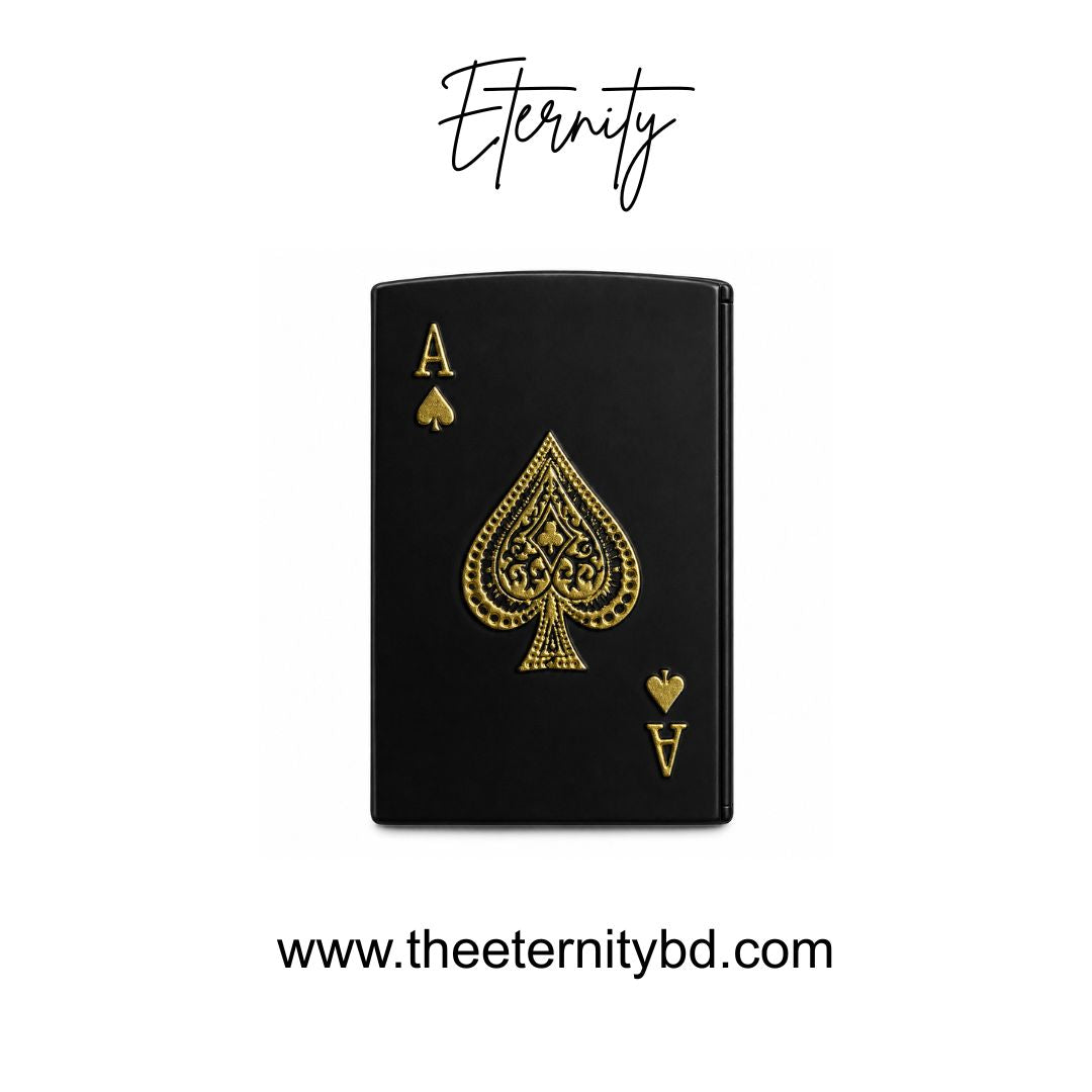 Eternity Royal Ace Lighter – Premium Black & Gold Refillable Lighter