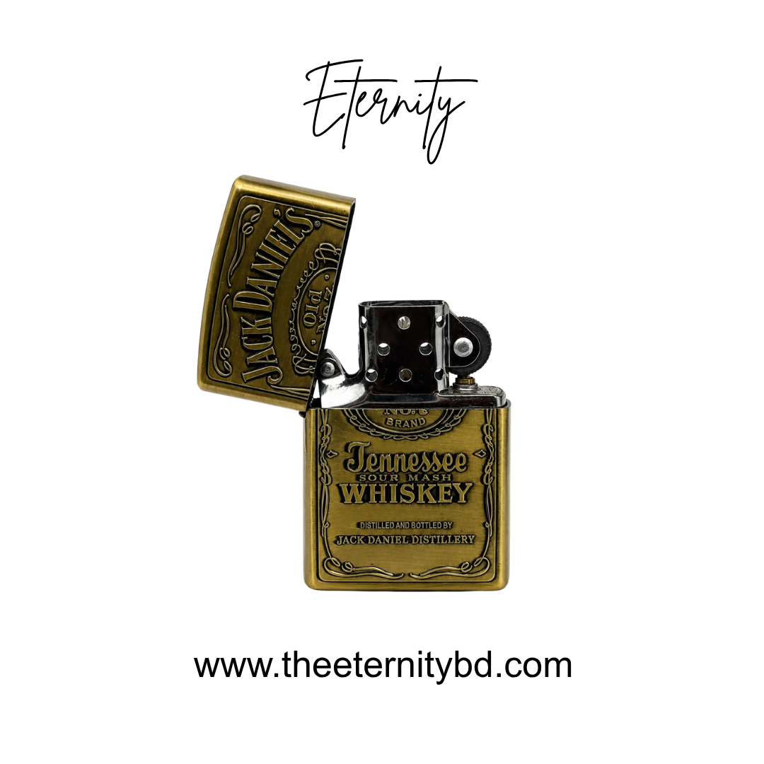 Eternity Whiskey Label Lighter – Premium Antique Gold Refillable Lighter