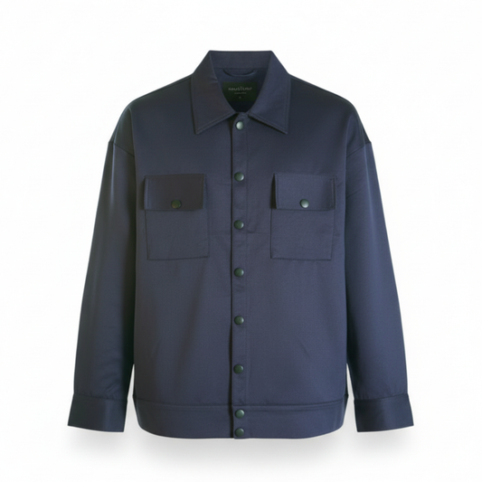 Men’s Snap Button Shirt Jacket – Midnight Navy